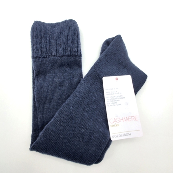 Nordstrom Accessories Cashmere Blend Knee High Socks Dark Blue Navy